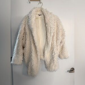 Express Faux Fur Cream Jacket, size XS